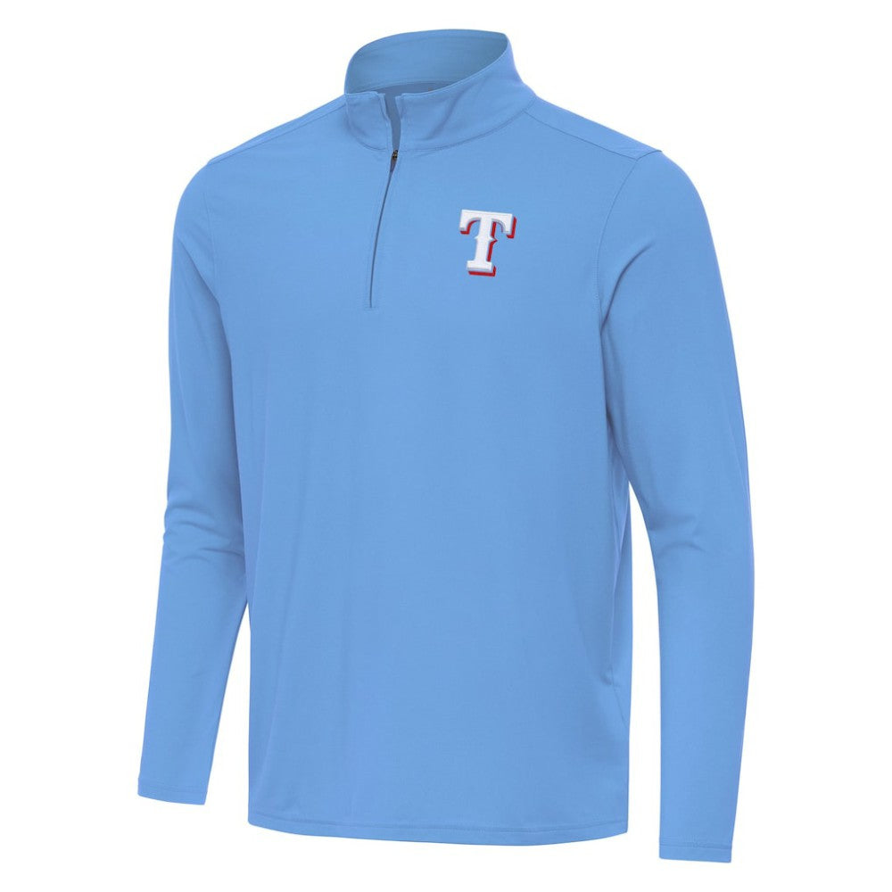Texas Rangers Antigua Intent Quarter-Zip Top Powder Blue