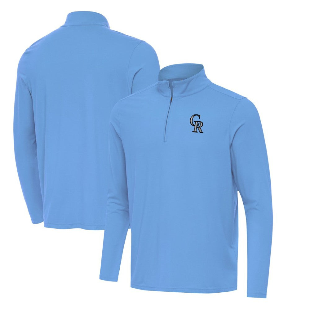 Colorado Rockies Antigua Intent Quarter-Zip Top Powder Blue
