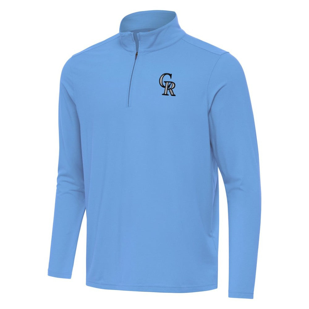Colorado Rockies Antigua Intent Quarter-Zip Top Powder Blue