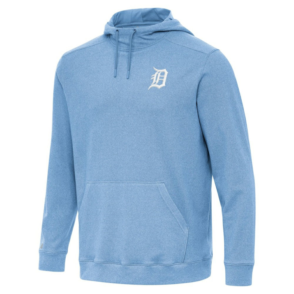 Detroit Tigers Antigua Cloud Pullover Hoodie Heather Powder Blue