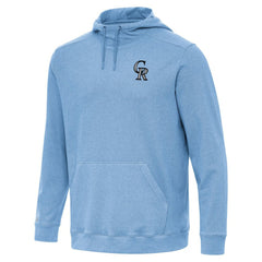 Colorado Rockies Antigua Cloud Pullover Hoodie Heather Powder Blue