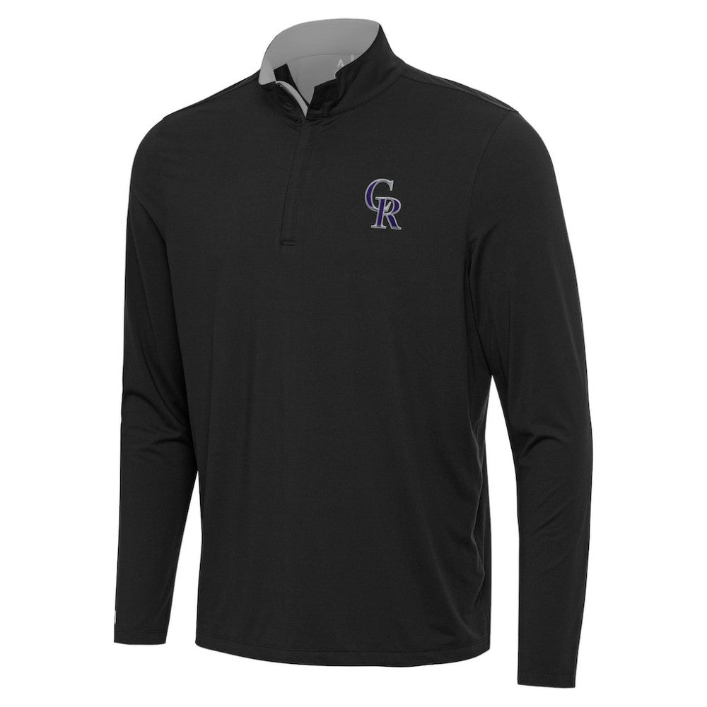 Colorado Rockies Antigua Content Quarter-Zip Top Black