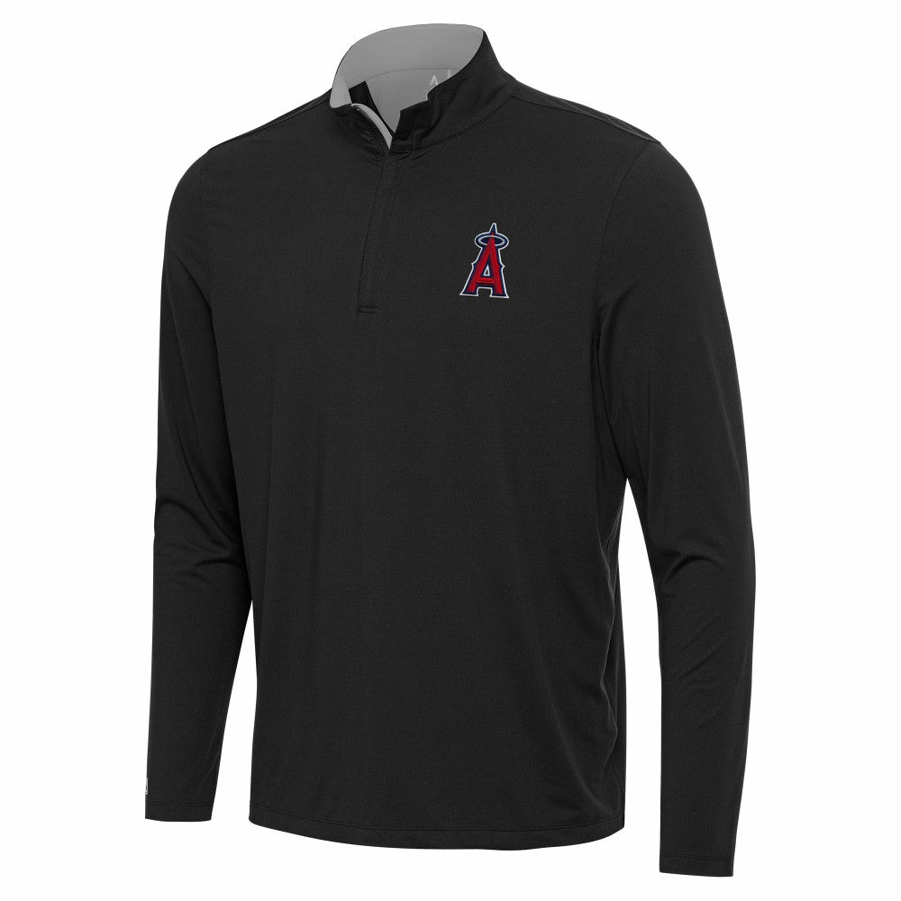 Los Angeles Angels Antigua Content Quarter-Zip Top Black