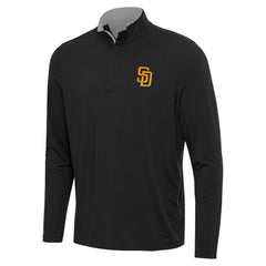San Diego Padres Antigua Content Quarter-Zip Top Black