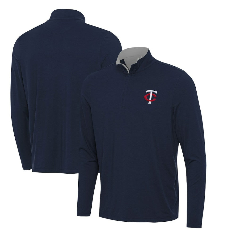 Minnesota Twins Antigua Content Quarter-Zip Top Navy