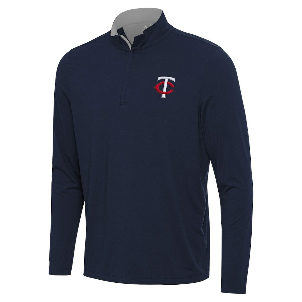 Minnesota Twins Antigua Content Quarter-Zip Top Navy