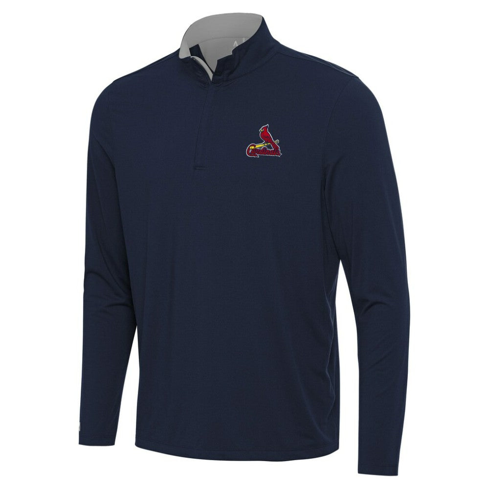 St. Louis Cardinals Antigua Content Quarter-Zip Top Navy
