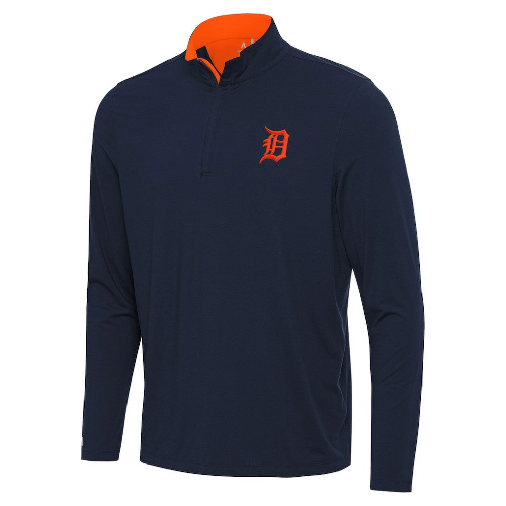 Detroit Tigers Antigua Content Quarter-Zip Top Navy