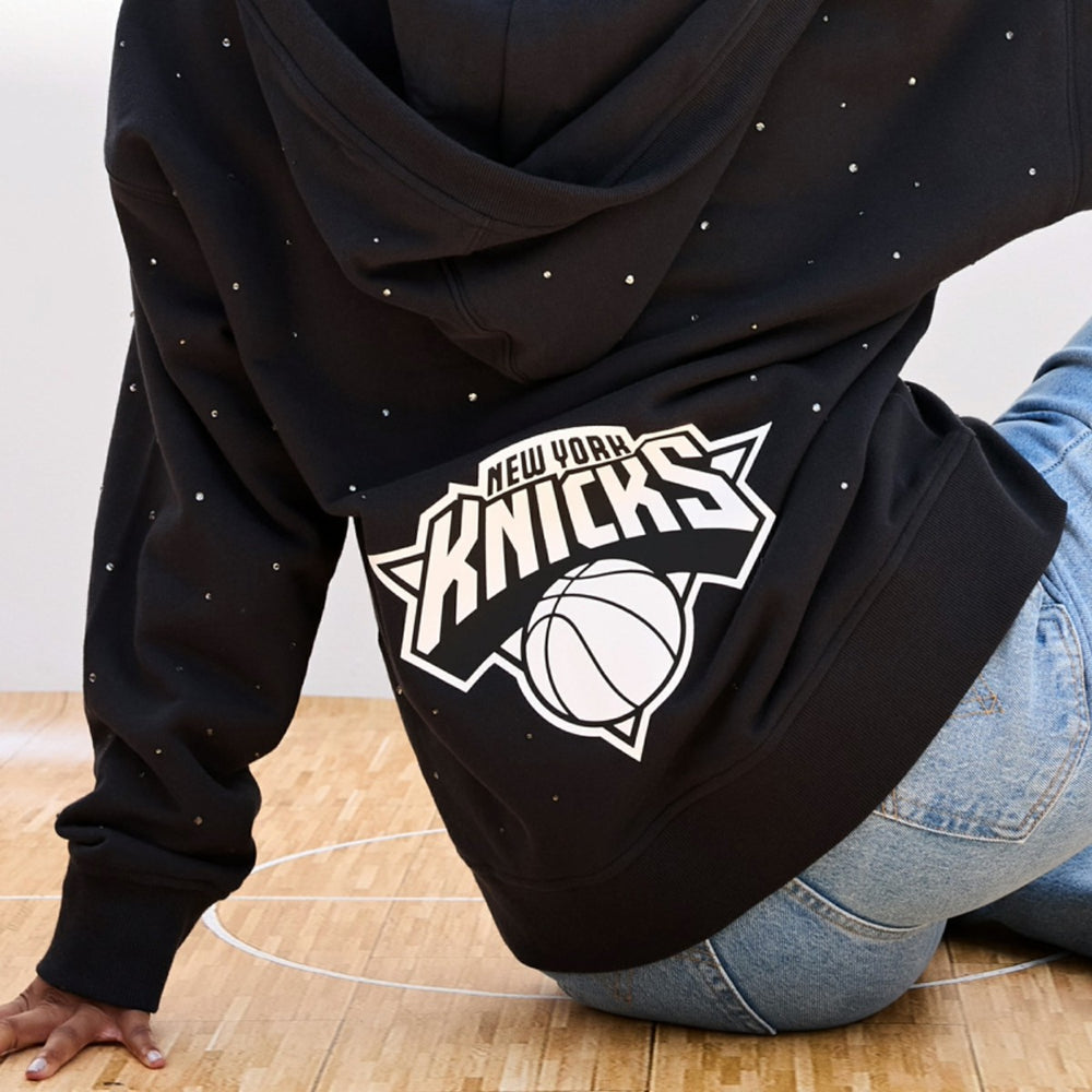 New York Knicks Terez Women's Oversized Allover Gemstone Full-Zip Hoodie - Black sale