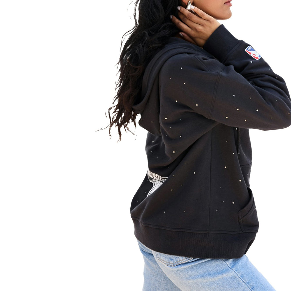 New York Knicks Terez Women's Oversized Allover Gemstone Full-Zip Hoodie - Black sale