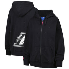 Los Angeles Lakers Terez Women's Oversized Allover Gemstone Full-Zip Hoodie - Black sale