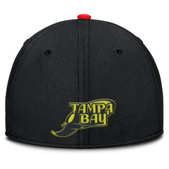 Tampa Bay Rays Neon 90s Rise SwooshFlex Hat Crimson/Black
