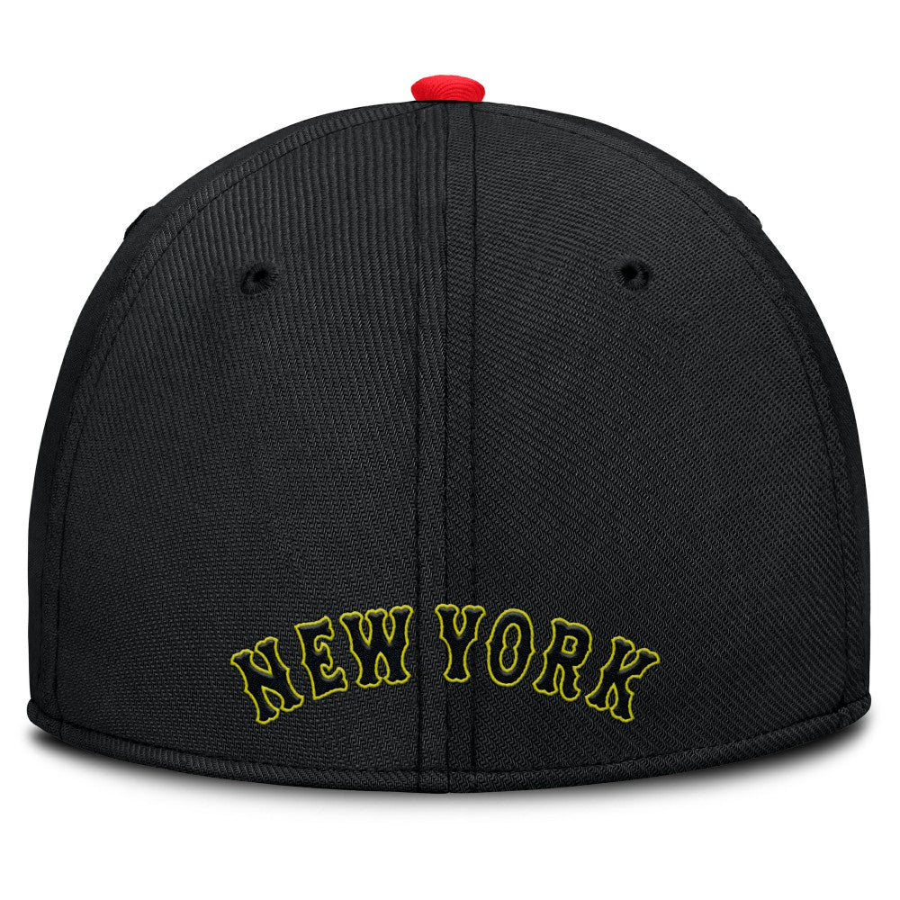 New York Mets Neon 90s Rise SwooshFlex Hat Crimson/Black