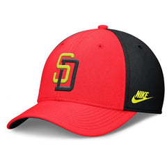 San Diego Padres Neon 90s Rise SwooshFlex Hat Crimson/Black