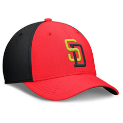 San Diego Padres Neon 90s Rise SwooshFlex Hat Crimson/Black