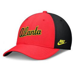 Atlanta Braves Neon 90s Rise SwooshFlex Hat Crimson/Black