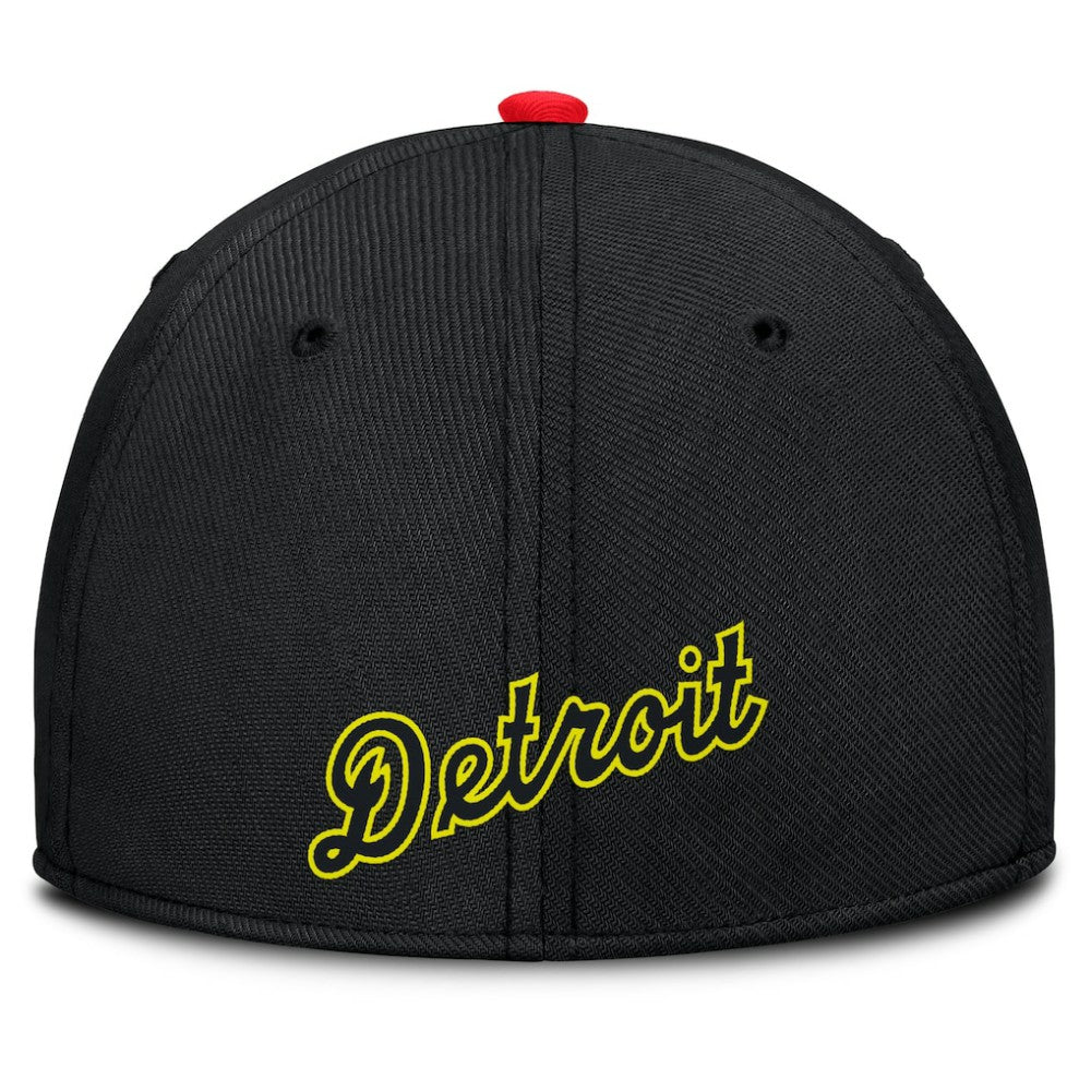 Detroit Tigers Neon 90s Rise SwooshFlex Hat Crimson/Black
