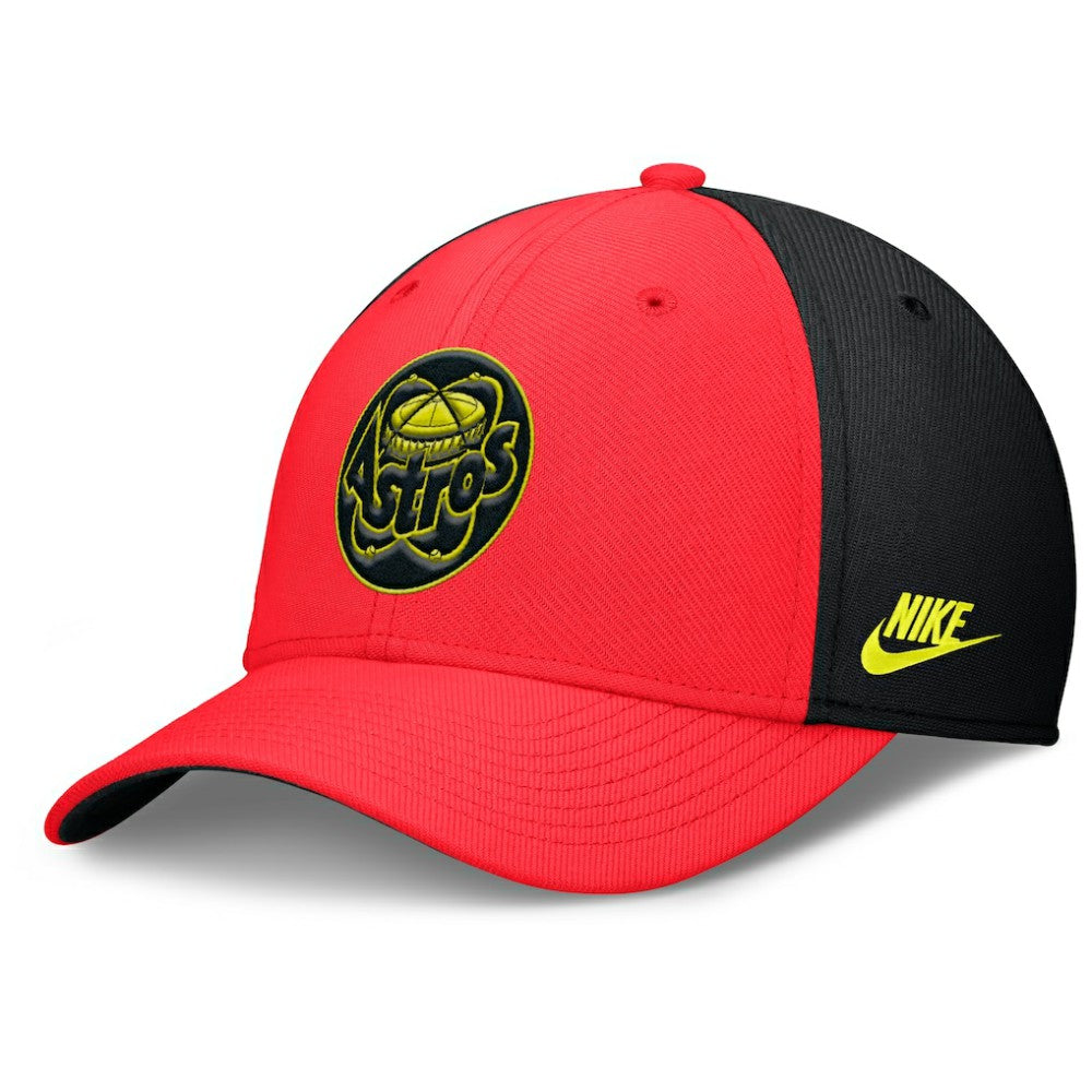 Houston Astros Neon 90s Rise SwooshFlex Hat Crimson/Black