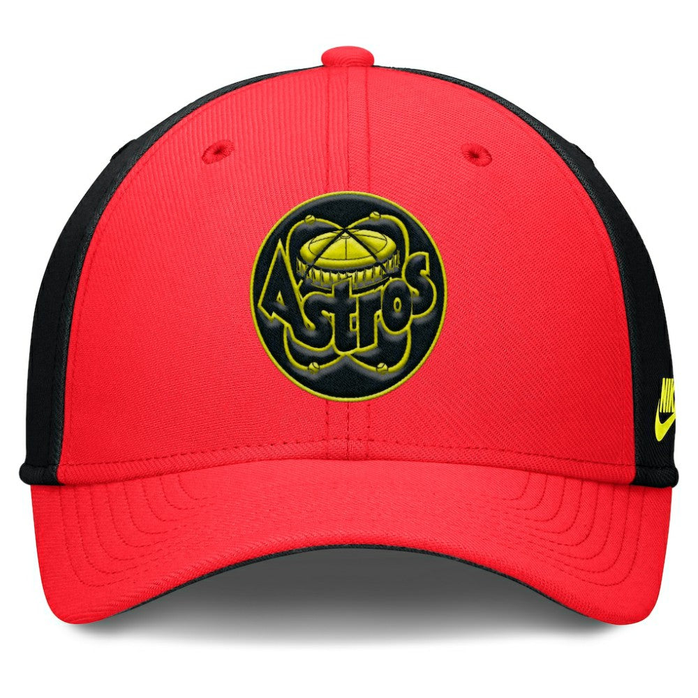 Houston Astros Neon 90s Rise SwooshFlex Hat Crimson/Black