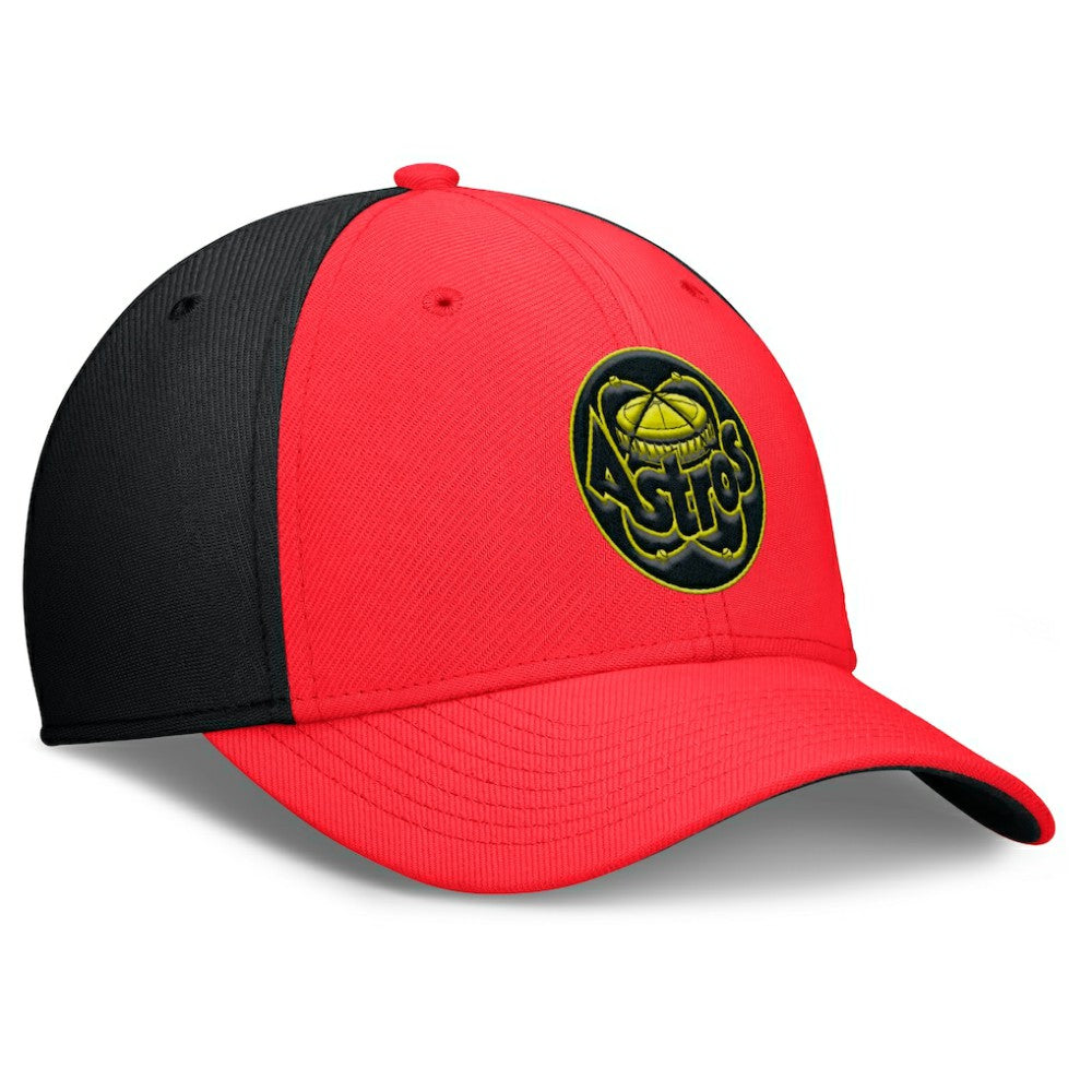 Houston Astros Neon 90s Rise SwooshFlex Hat Crimson/Black