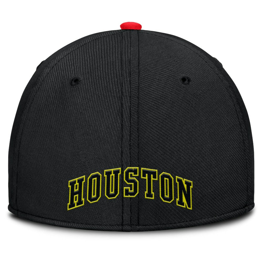 Houston Astros Neon 90s Rise SwooshFlex Hat Crimson/Black