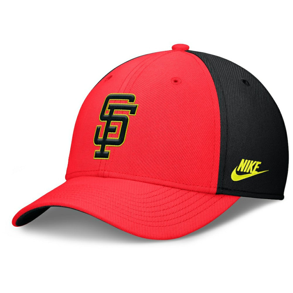 San Francisco Giants Neon 90s Rise SwooshFlex Hat Crimson/Black