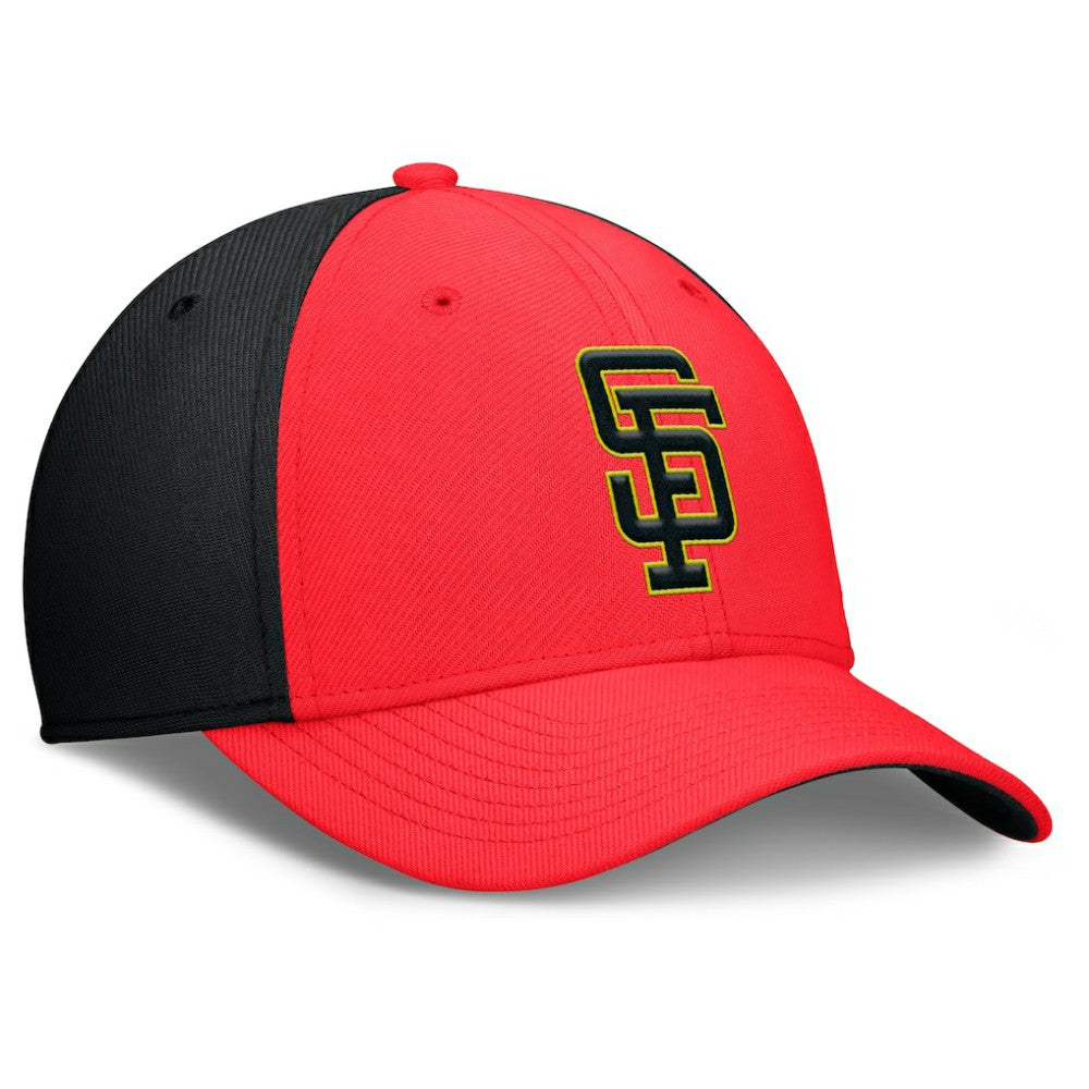 San Francisco Giants Neon 90s Rise SwooshFlex Hat Crimson/Black