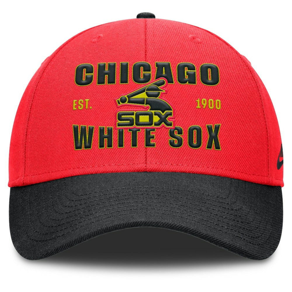 Chicago White Sox Neon 90s Rise Adjustable Hat Crimson/Black