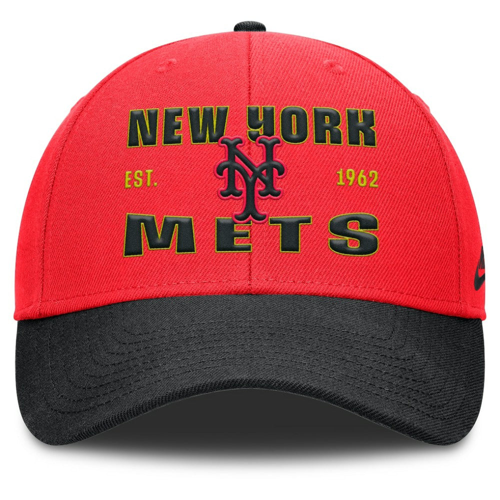 New York Mets Neon 90s Rise Adjustable Hat Crimson/Black