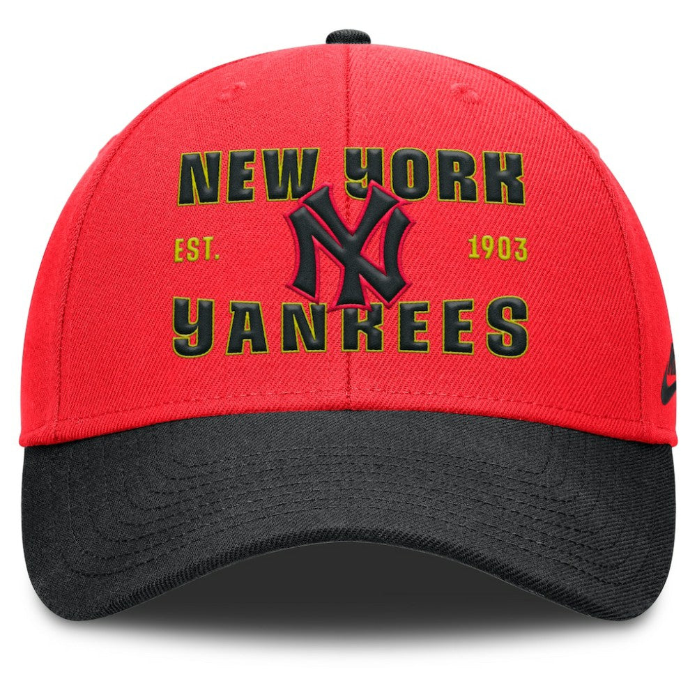New York Yankees Neon 90s Rise Adjustable Hat Crimson/Black