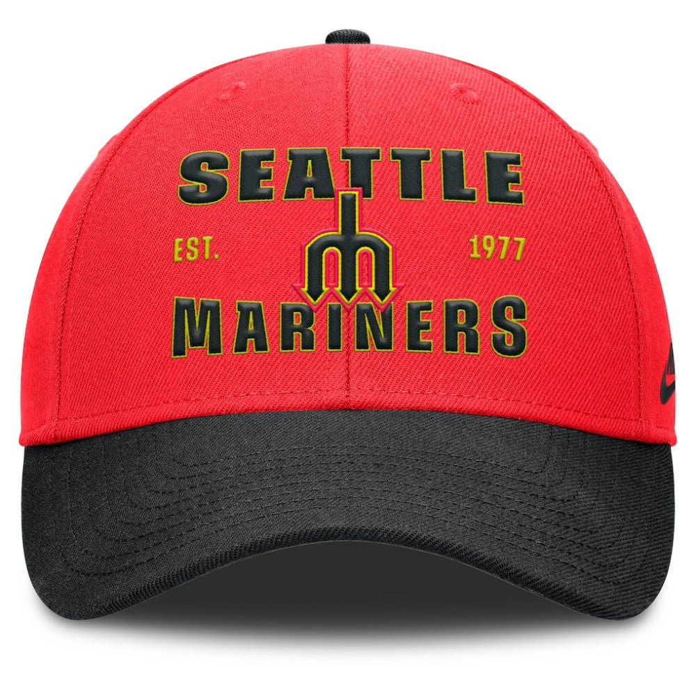 Seattle Mariners Neon 90s Rise Adjustable Hat Crimson/Black