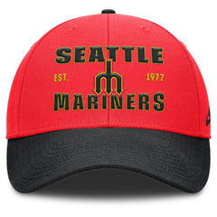 Seattle Mariners Neon 90s Rise Adjustable Hat Crimson/Black