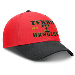 Texas Rangers Neon 90s Rise Adjustable Hat Crimson/Black