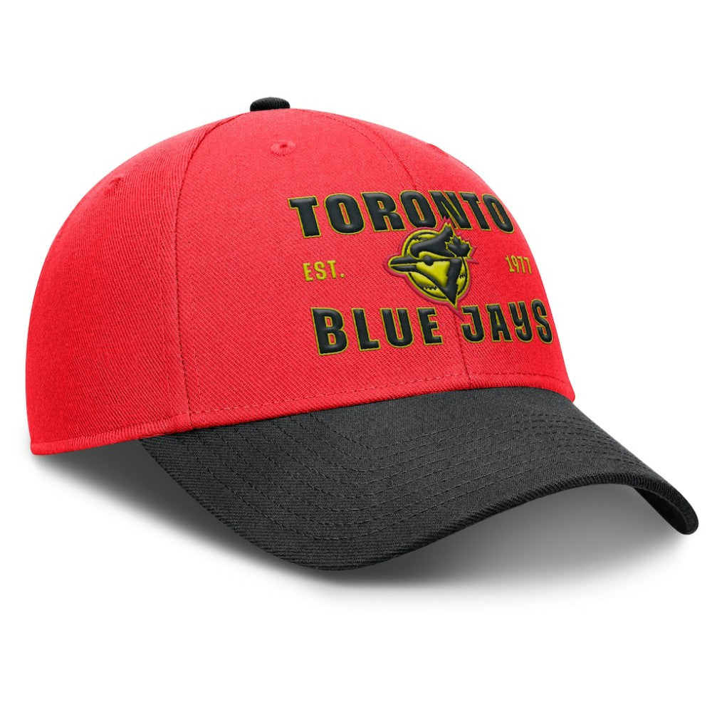 Toronto Blue Jays Neon 90s Rise Adjustable Hat Crimson/Black