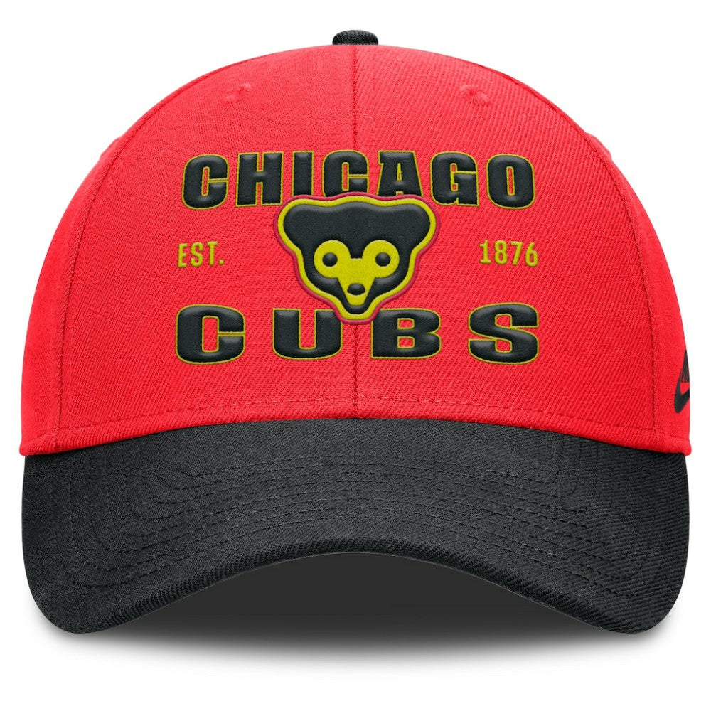 Chicago Cubs Neon 90s Rise Adjustable Hat Crimson/Black