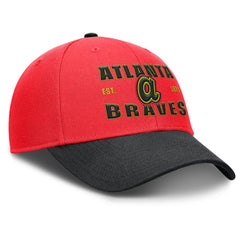 Atlanta Braves Neon 90s Rise Adjustable Hat Crimson/Black