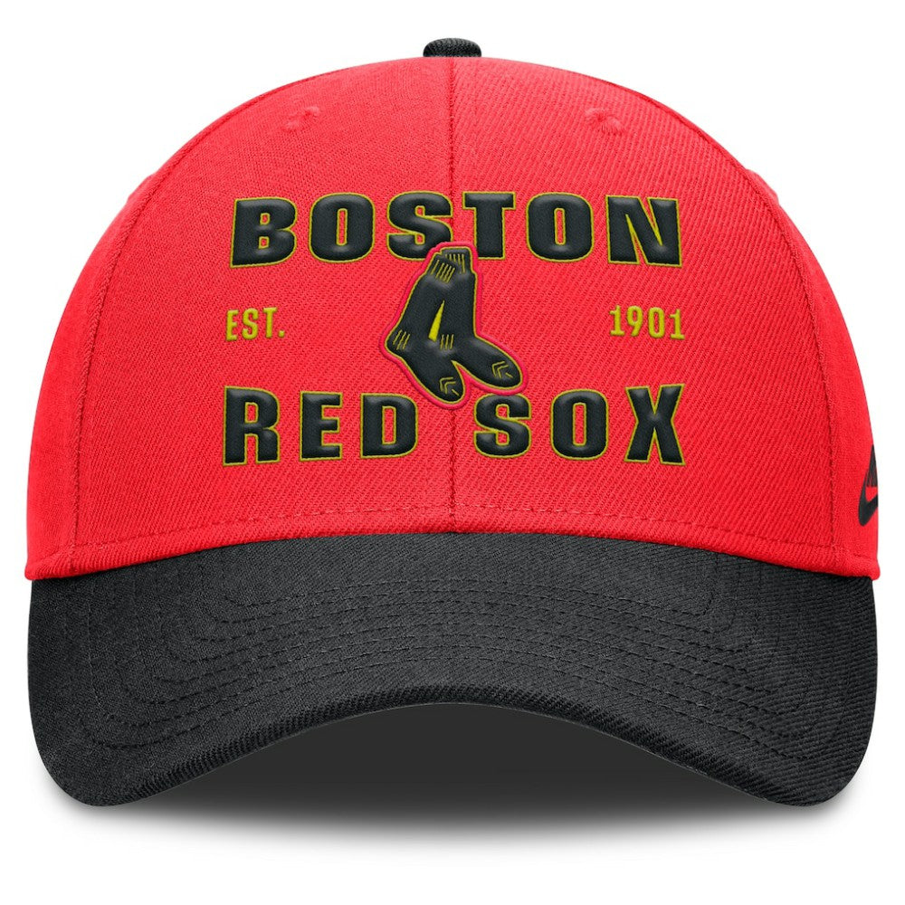 Boston Red Sox Neon 90s Rise Adjustable Hat Crimson/Black
