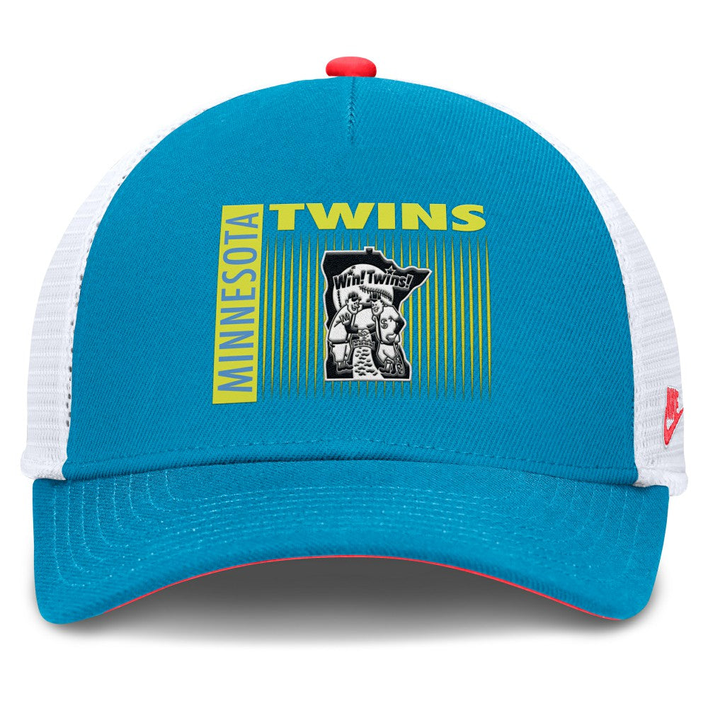 Minnesota Twins Neon 90s Rise Structured Performance Adjustable Trucker Hat Teal