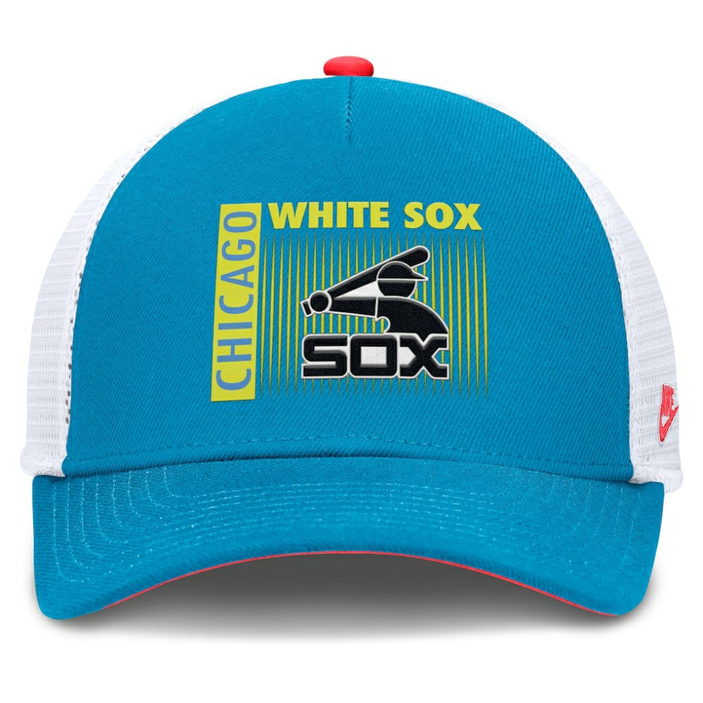 Chicago White Sox Neon 90s Rise Structured Performance Adjustable Trucker Hat Teal