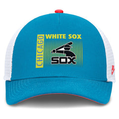 Chicago White Sox Neon 90s Rise Structured Performance Adjustable Trucker Hat Teal