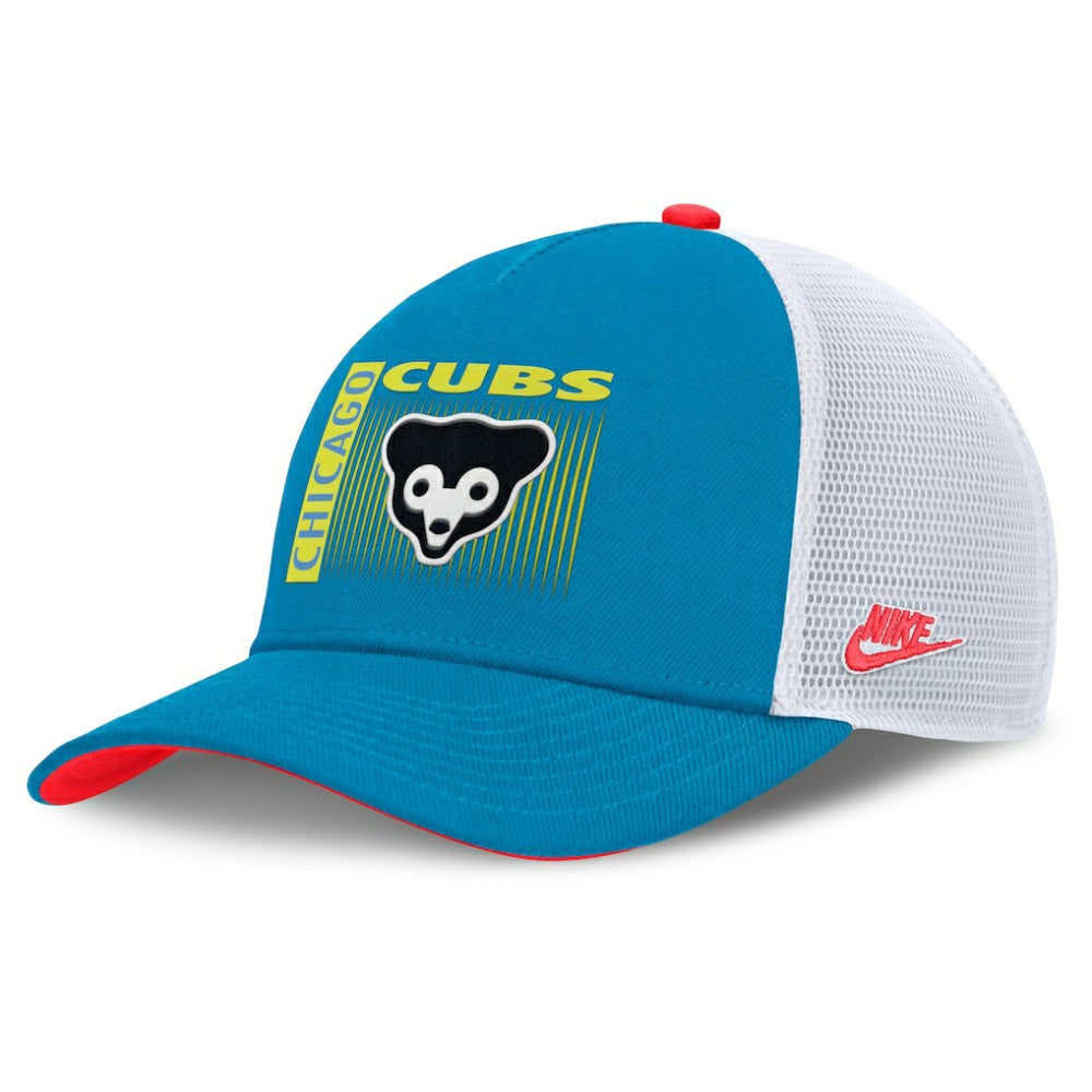 Chicago Cubs Neon 90s Rise Structured Performance Adjustable Trucker Hat Teal