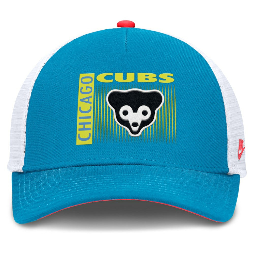 Chicago Cubs Neon 90s Rise Structured Performance Adjustable Trucker Hat Teal