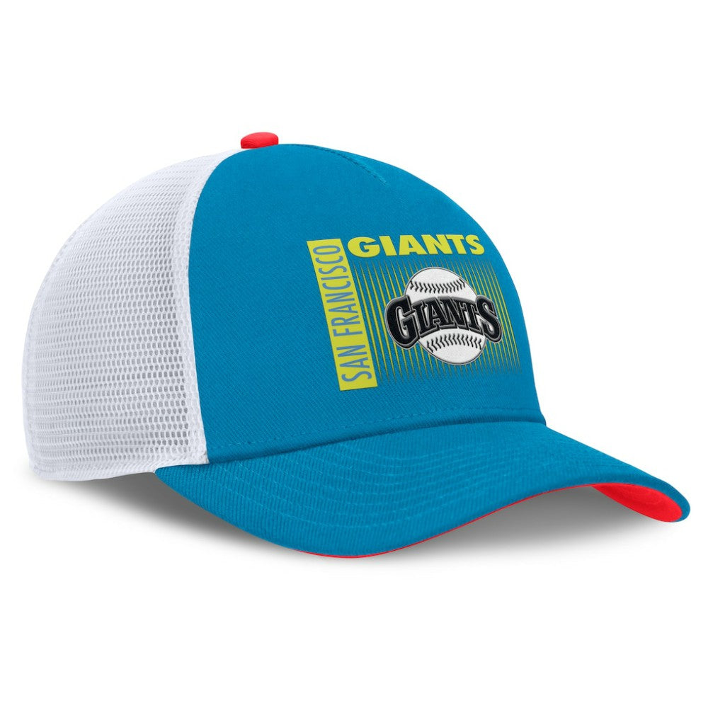 San Francisco Giants Neon 90s Rise Structured Performance Adjustable Trucker Hat Blue