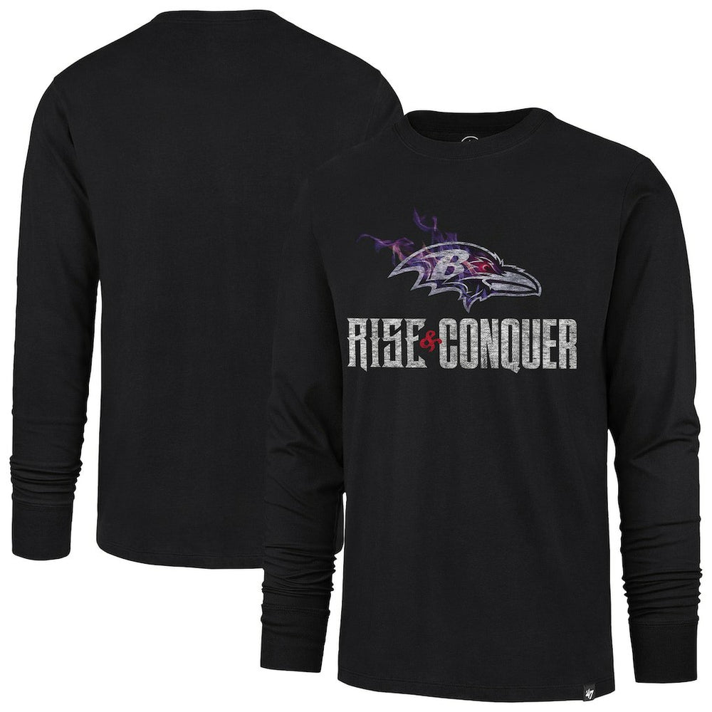 Baltimore Ravens '47 Rise and Conquer Franklin Long Sleeve T-Shirt - Black outlet