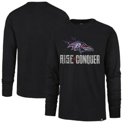 Baltimore Ravens '47 Rise and Conquer Franklin Long Sleeve T-Shirt - Black outlet