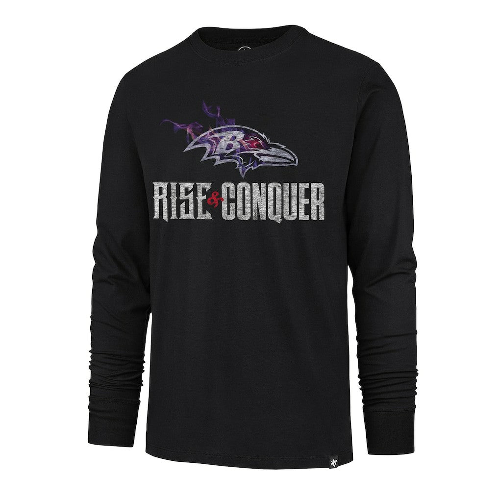 Baltimore Ravens '47 Rise and Conquer Franklin Long Sleeve T-Shirt - Black outlet