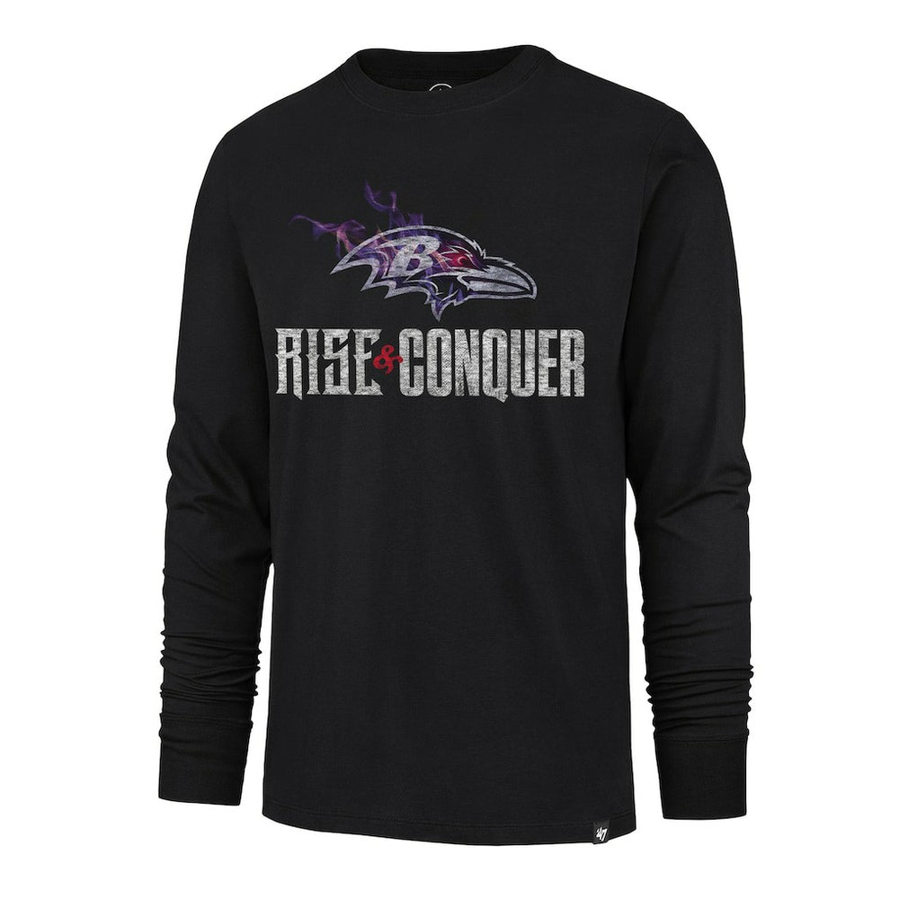 Baltimore Ravens '47 Rise and Conquer Franklin Long Sleeve T-Shirt - Black outlet