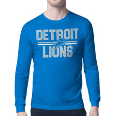 Detroit Lions Starter Mesh Look Retro Team Logo Long Sleeve T-Shirt - Blue outlet