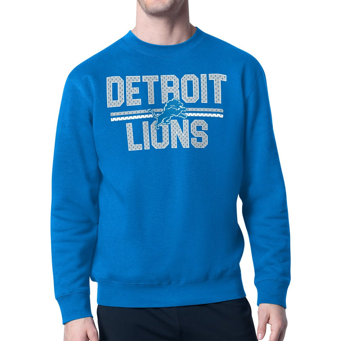 Detroit Lions Starter Mesh Look Retro Team Logo Pullover Sweatshirt  - Blue cheap