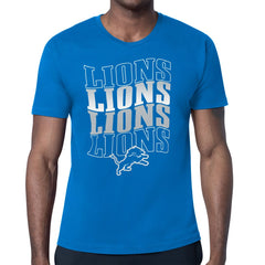 Detroit Lions Starter Four Team Name Retro Logo T-Shirt - Blue for sale